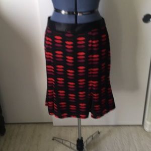 LOREN SCOTT COLLECTION FOR BANANA REPUBLIC KICK FLARE KNEE LENGTH SKIRT